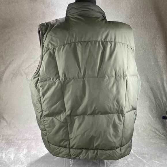 Eddie Bauer Down Puffer Vest Men XL Green Comfortable Sportsman Mock Neck Zip Up - Picture 2 of 14